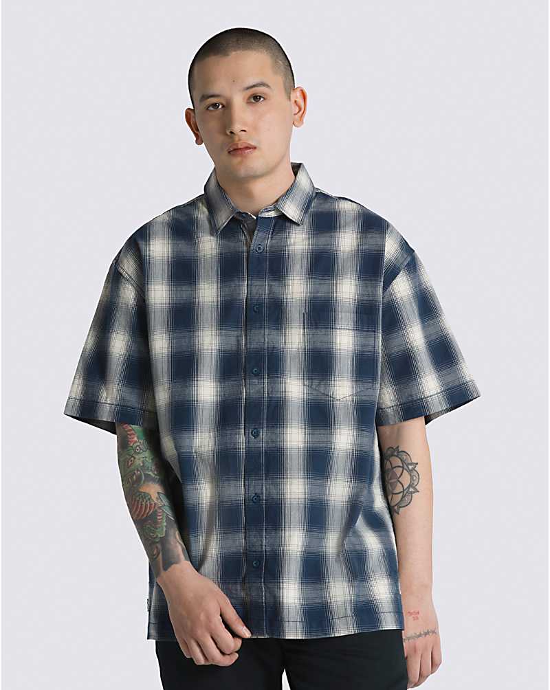 Vans Nick Michel Buttondown Men Shirts Blue | XH1-0421