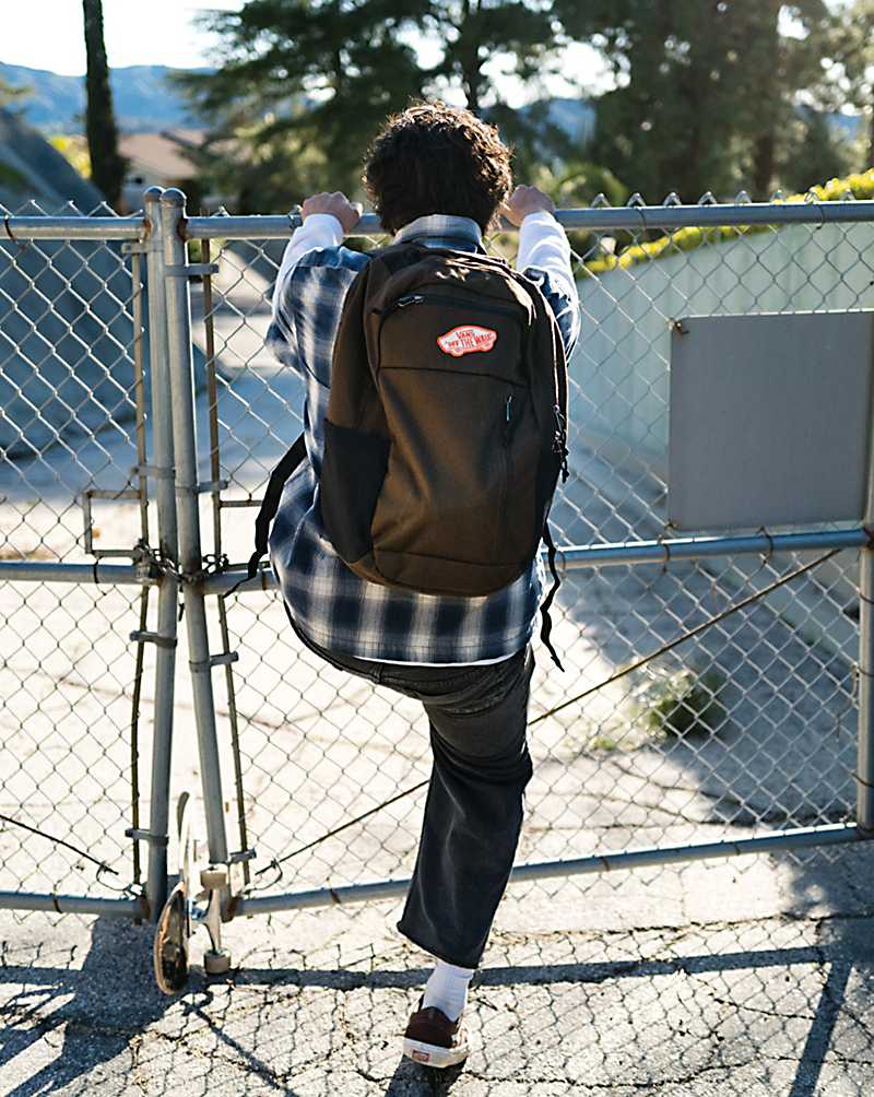 Vans Nick Michel Disorder Plus Backpack Men Backpacks Brown | LB1-3565