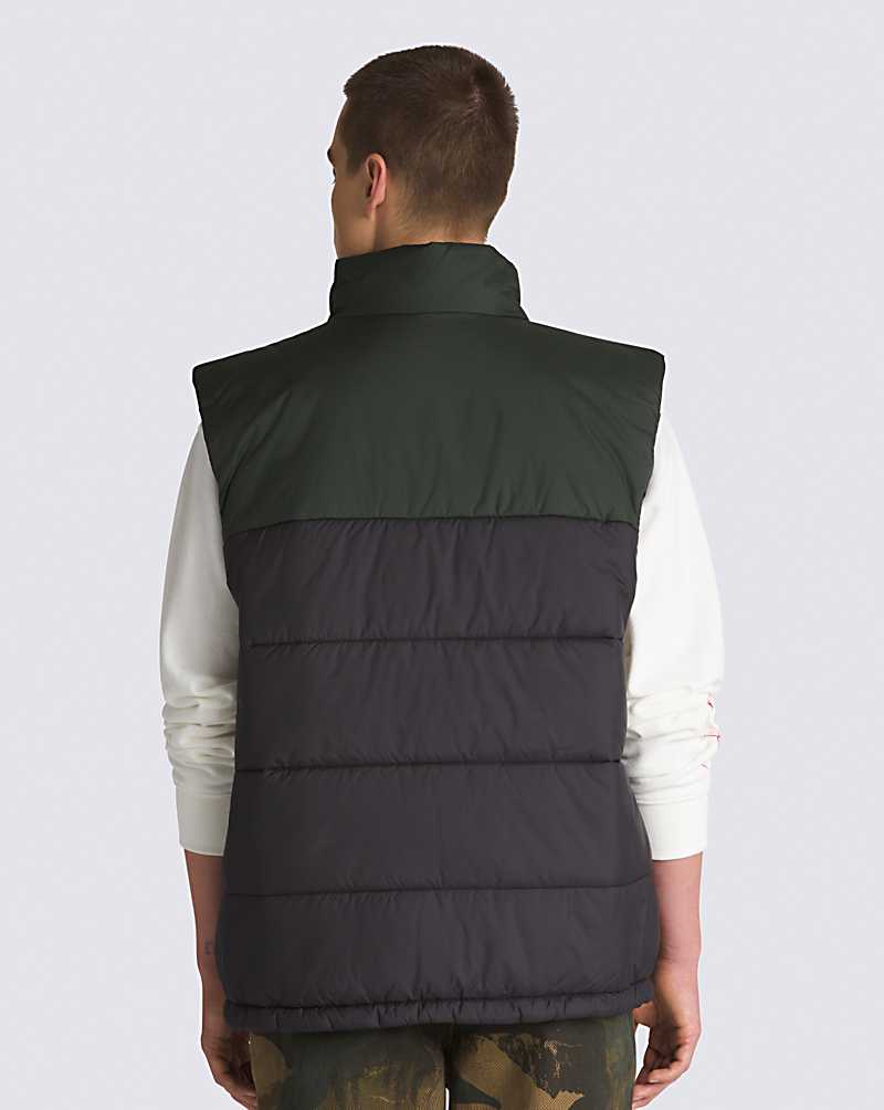 Vans Norris MTE-1 Puffer Men Vest Black / Deep Green | NR1-0168