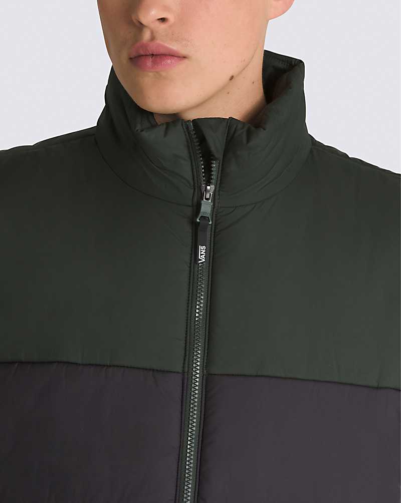 Vans Norris MTE-1 Puffer Men Vest Black / Deep Green | NR1-0168