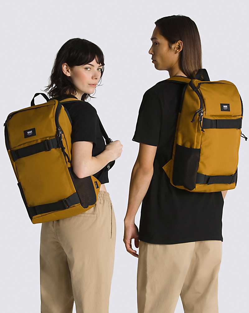 Vans Obstacle Skatepack Men Backpacks Gold Brown | GQ1-8302