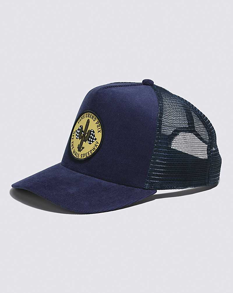 Vans Off The Wall Curved Bill Trucker Men Hats Blue | DV1-4549