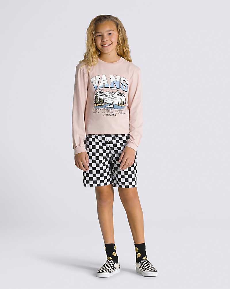 Vans Off The Wall Springs Blousant Long Sleeve Kids' T Shirts Rose | WS1-6177