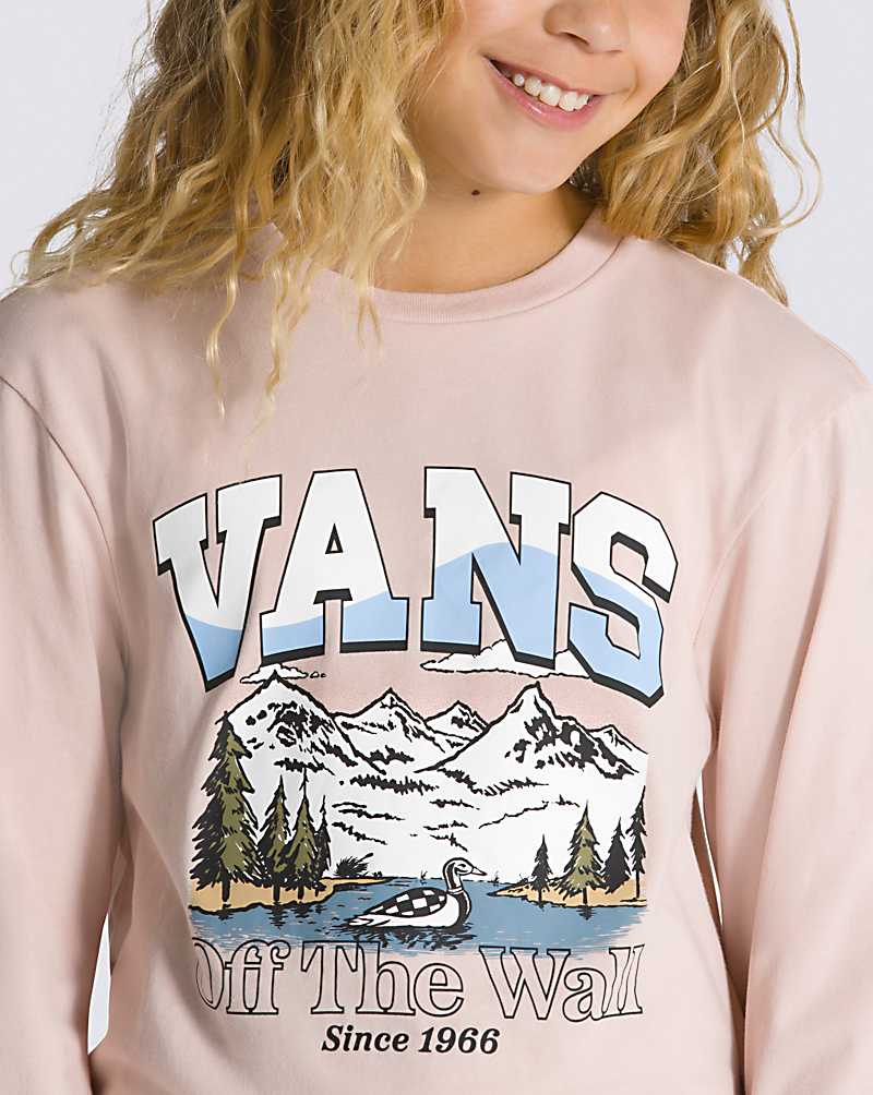 Vans Off The Wall Springs Blousant Long Sleeve Kids' T Shirts Rose | WS1-6177