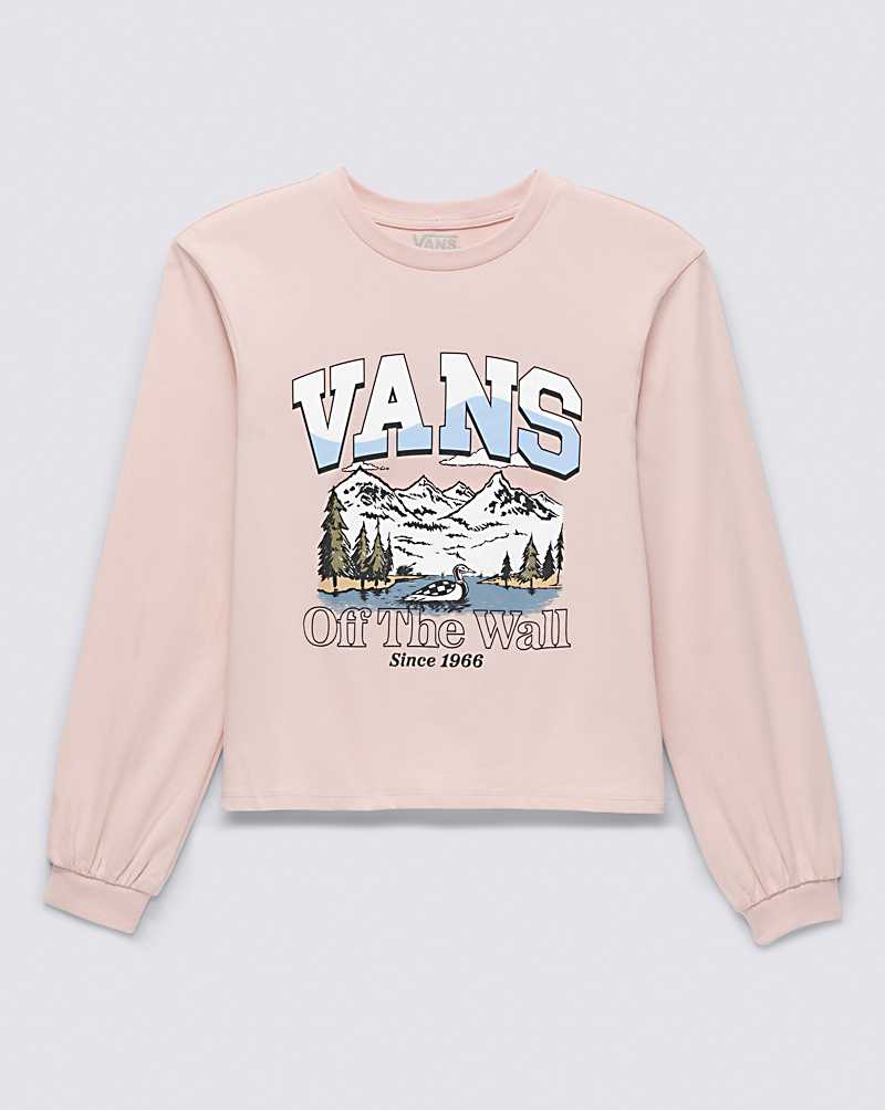 Vans Off The Wall Springs Blousant Long Sleeve Kids' T Shirts Rose | WS1-6177