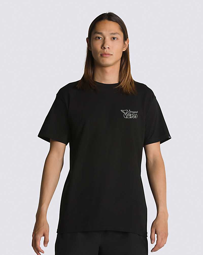 Vans Old School Skull Men T Shirts Black | DT1-1526