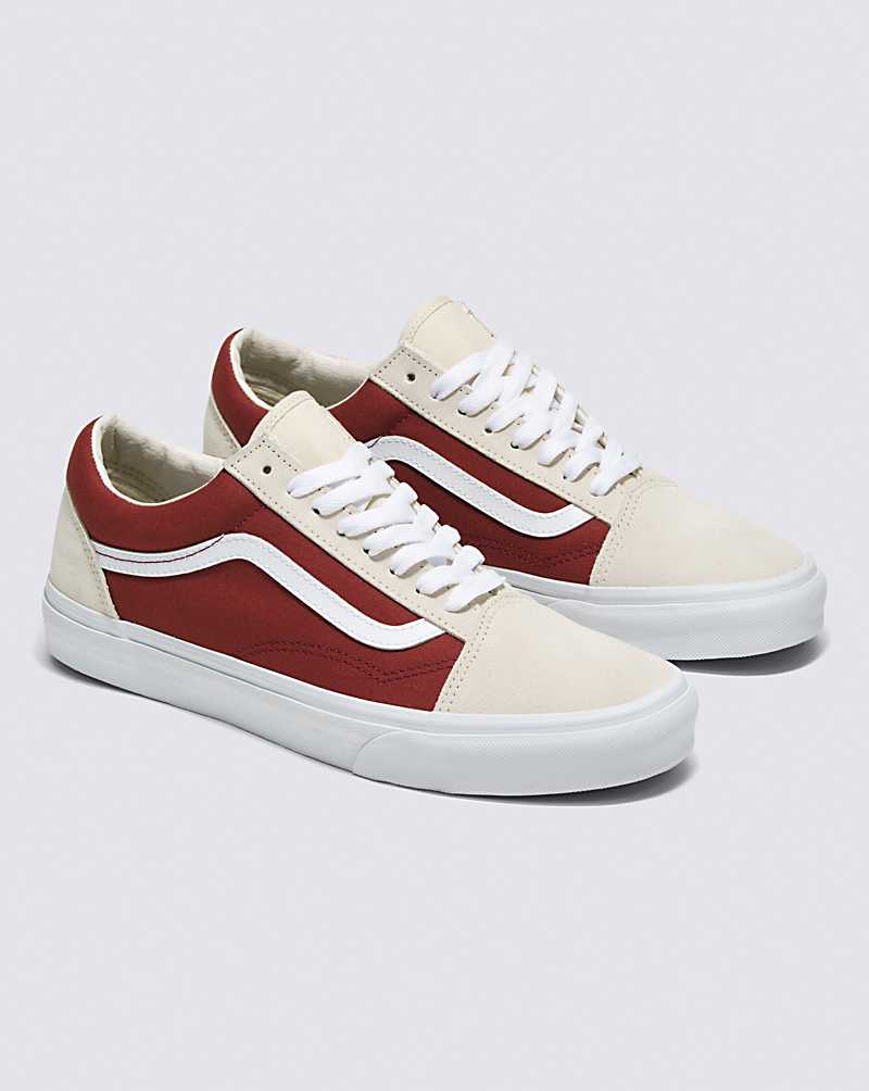 Vans Old Skool Canvas Suede Shoe Men Sneakers White / Copper | VW1-9628