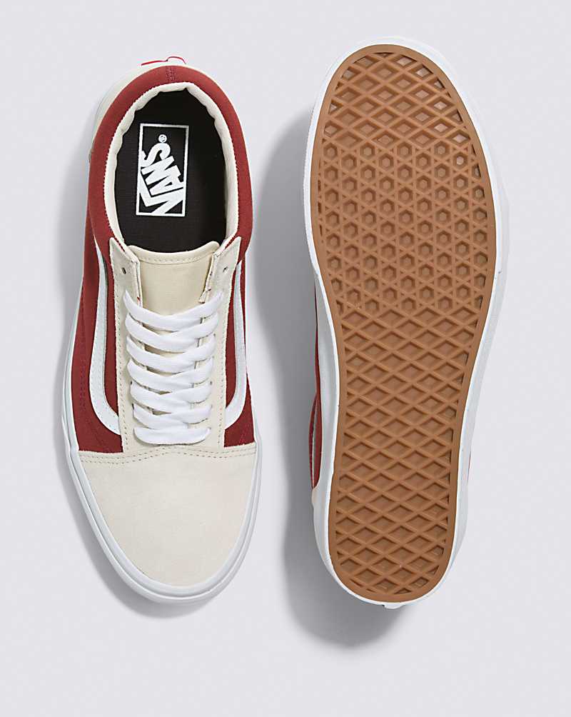 Vans Old Skool Canvas Suede Shoe Men Sneakers White / Copper | VW1-9628