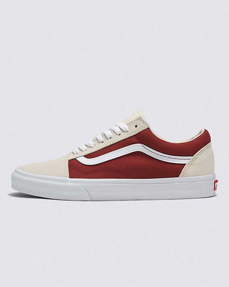 Vans Old Skool Canvas Suede Shoe Men Sneakers White / Copper | VW1-9628