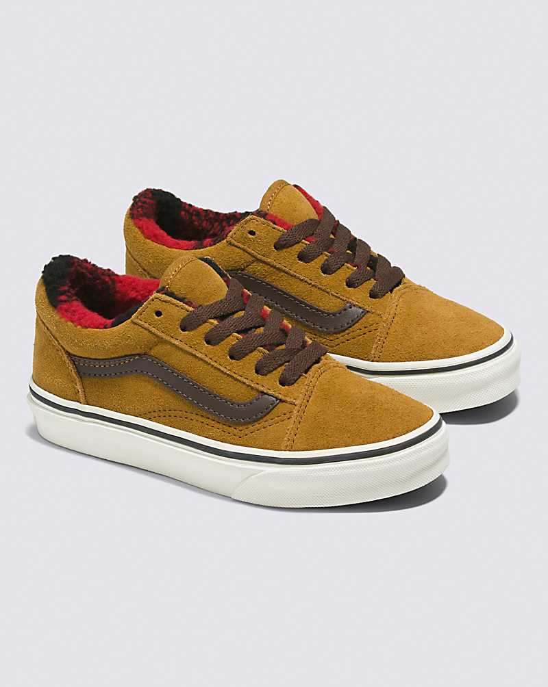 Vans Old Skool Cozy Hug Shoe Kids' Sneakers Gold Brown | LN1-4109