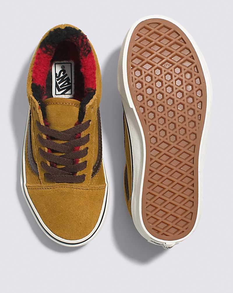 Vans Old Skool Cozy Hug Shoe Kids' Sneakers Gold Brown | LN1-4109