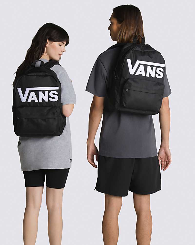 Vans Old Skool Drop V Men Backpacks Black / White | RB1-7927