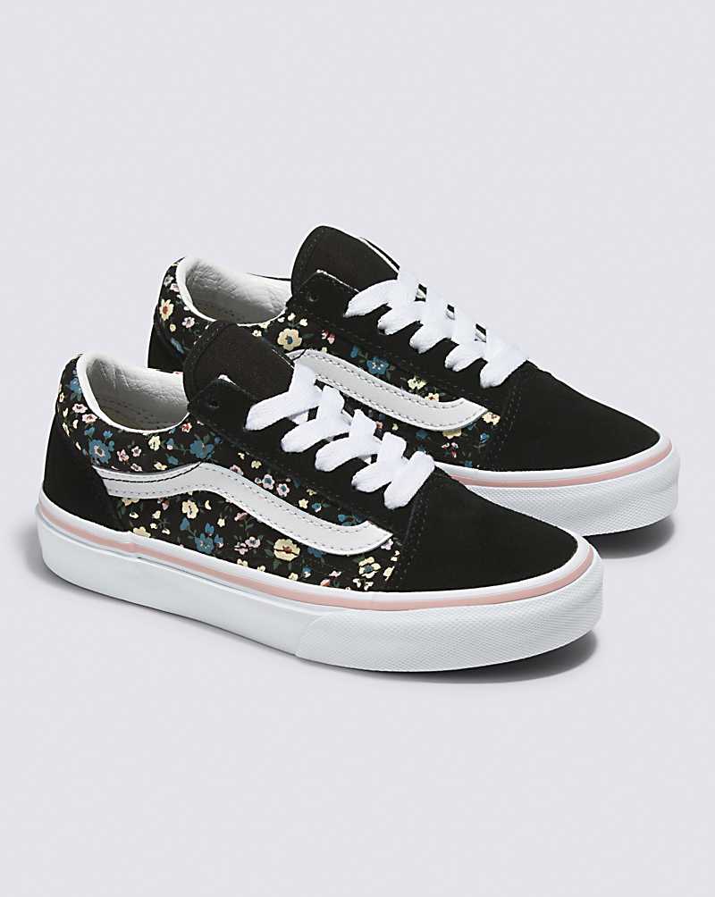 Vans Old Skool Floral Shoe Kids' Sneakers Black / Multicolor | XD1-1394