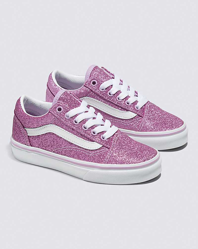 Vans Old Skool Glitter Shoe Kids' Sneakers Purple | AO1-6600