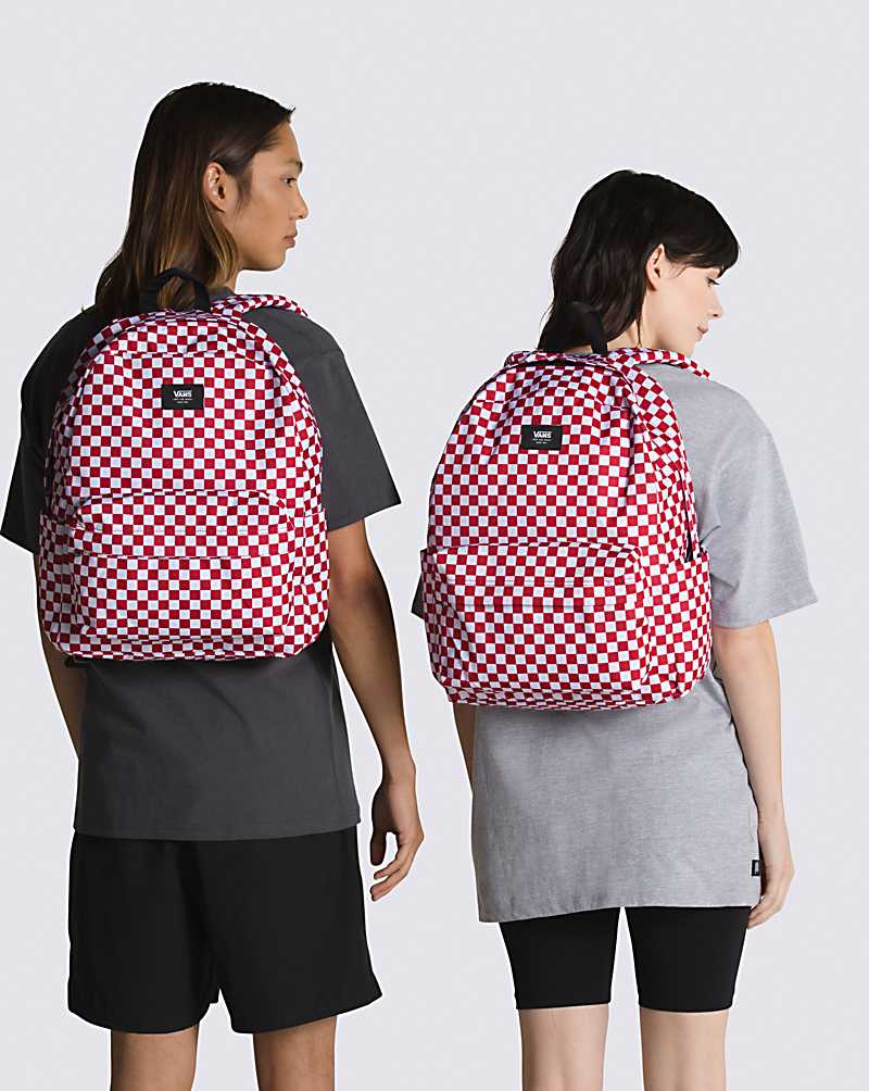 Vans Old Skool H2O Check Men Backpacks Red | KH1-6243