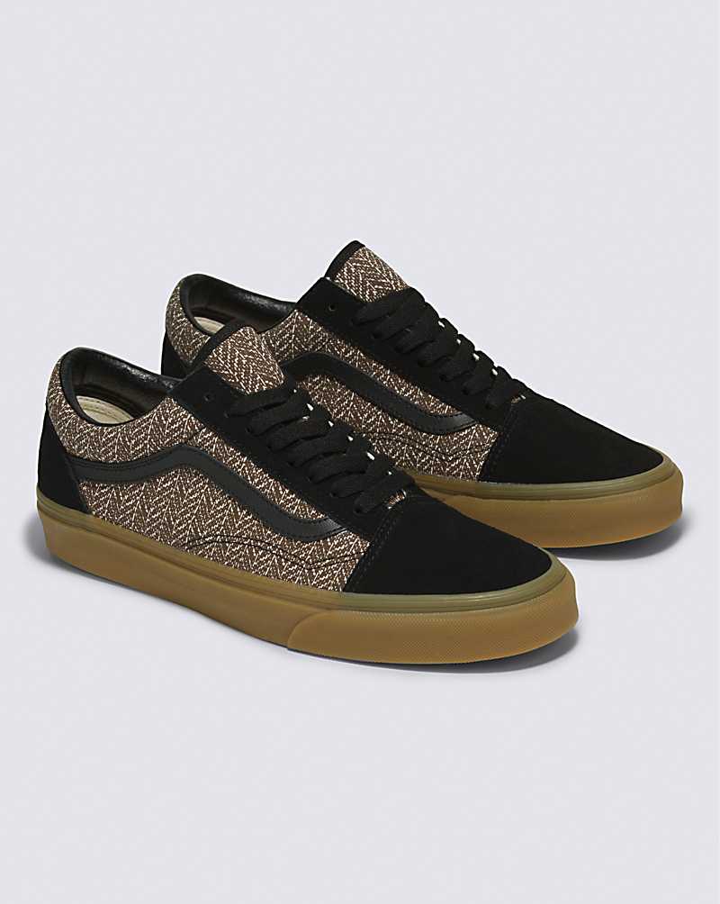 Vans Old Skool Herringbone Shoe Men Sneakers Black / Brown | TQ1-6115