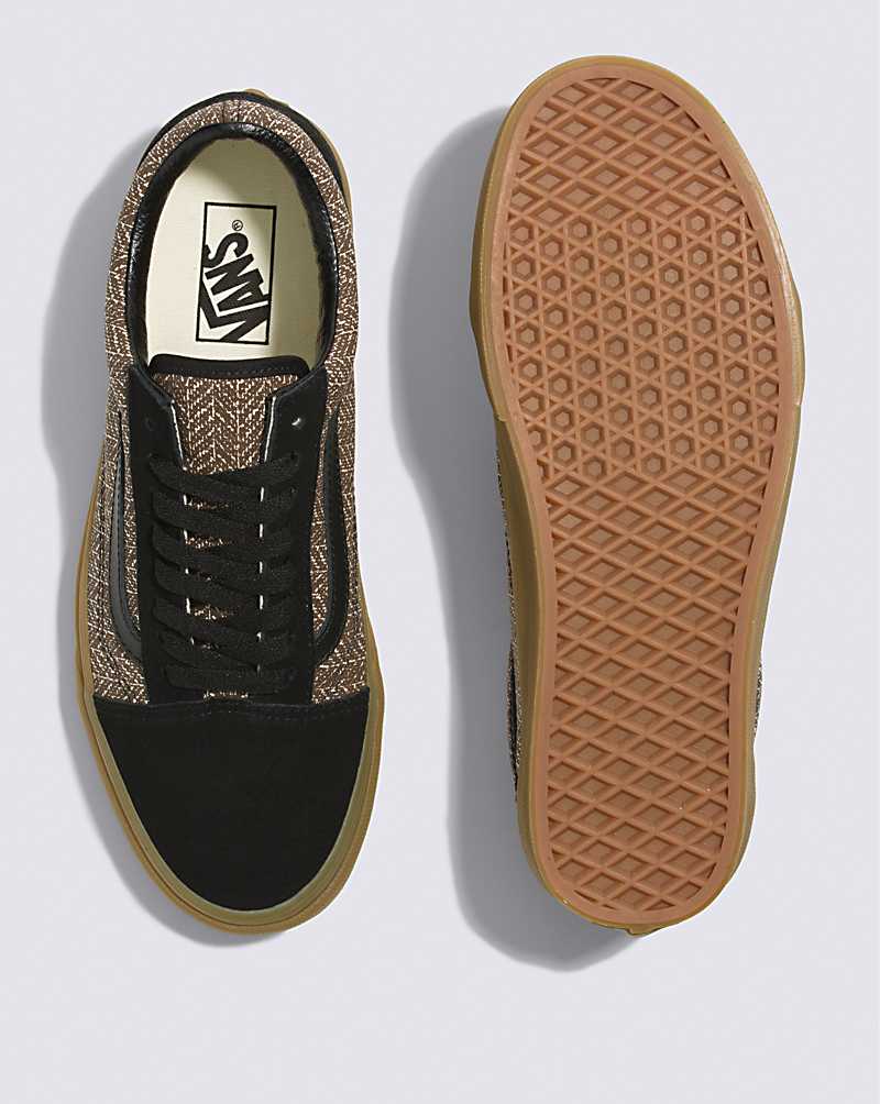 Vans Old Skool Herringbone Shoe Men Sneakers Black / Brown | TQ1-6115