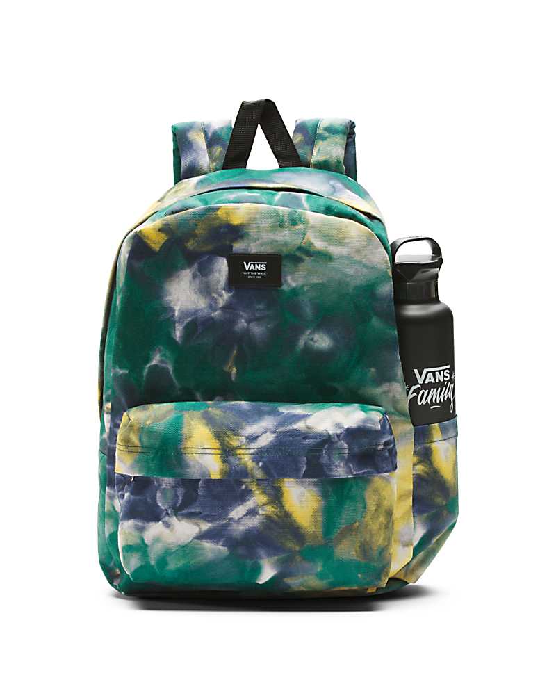 Vans Old Skool Printed Men Backpacks Green | EM1-2422