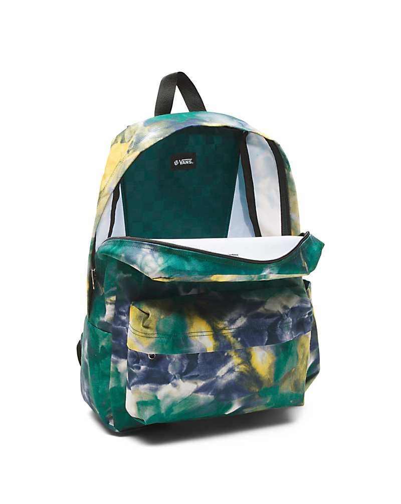 Vans Old Skool Printed Men Backpacks Green | EM1-2422