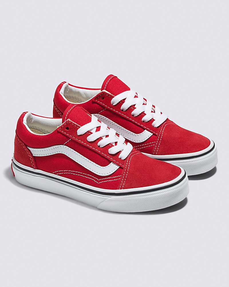 Vans Old Skool Shoes Kids' Sneakers Red / White | NJ1-0341