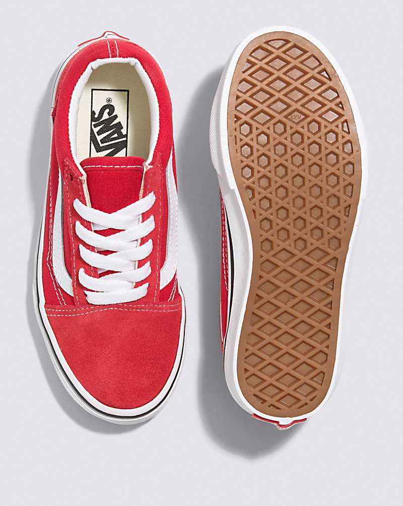 Vans Old Skool Shoes Kids' Sneakers Red / White | NJ1-0341