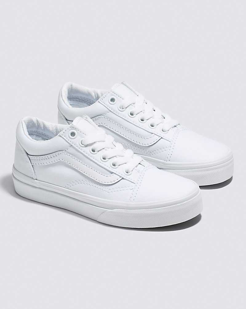 Vans Old Skool Shoes Kids' Sneakers White / White | XC1-0090