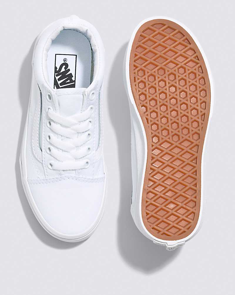 Vans Old Skool Shoes Kids' Sneakers White / White | XC1-0090