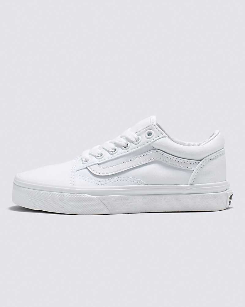 Vans Old Skool Shoes Kids\' Sneakers White / White | XC1-0090