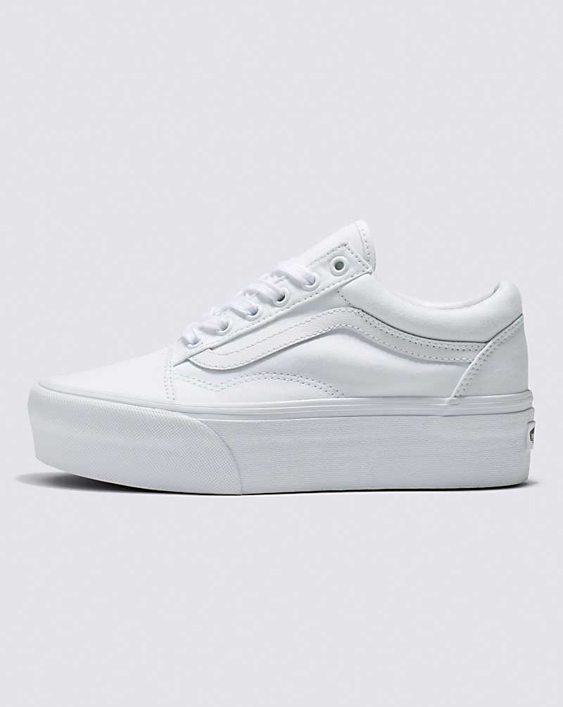 Vans Old Skool Stackform Shoe Women Platform Shoes White | OT1-6551