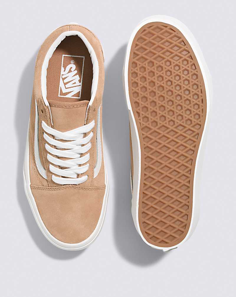 Vans Old Skool Stackform Soft Suede Shoe Women Platform Shoes Brown / White | VV1-6180