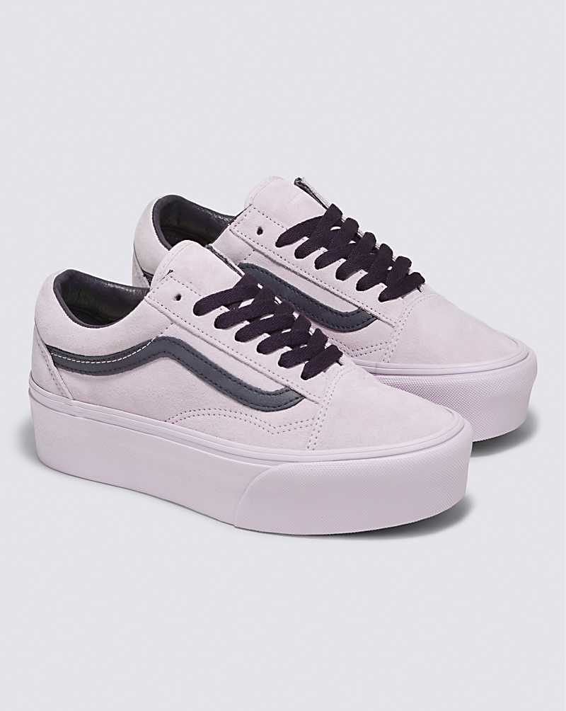 Vans Old Skool Stackform Suede Shoe Women Platform Shoes Purple | HE1-0033