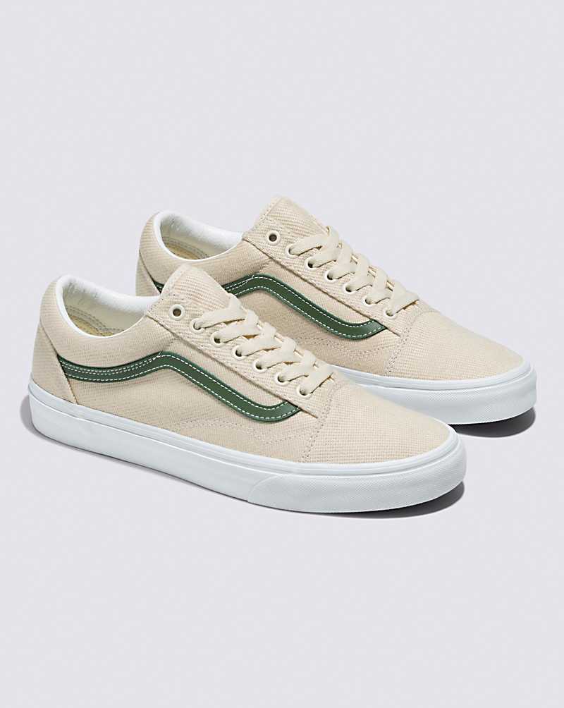 Vans Old Skool Twill Shoe Men Sneakers Beige / Green | LQ1-6973