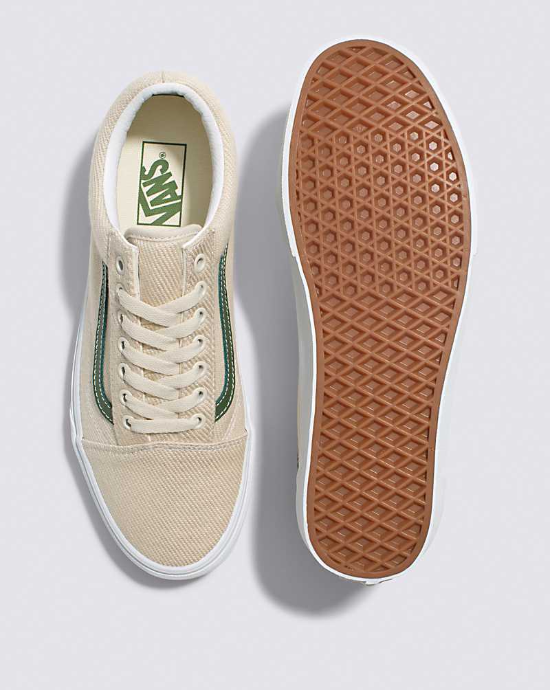 Vans Old Skool Twill Shoe Men Sneakers Beige / Green | LQ1-6973