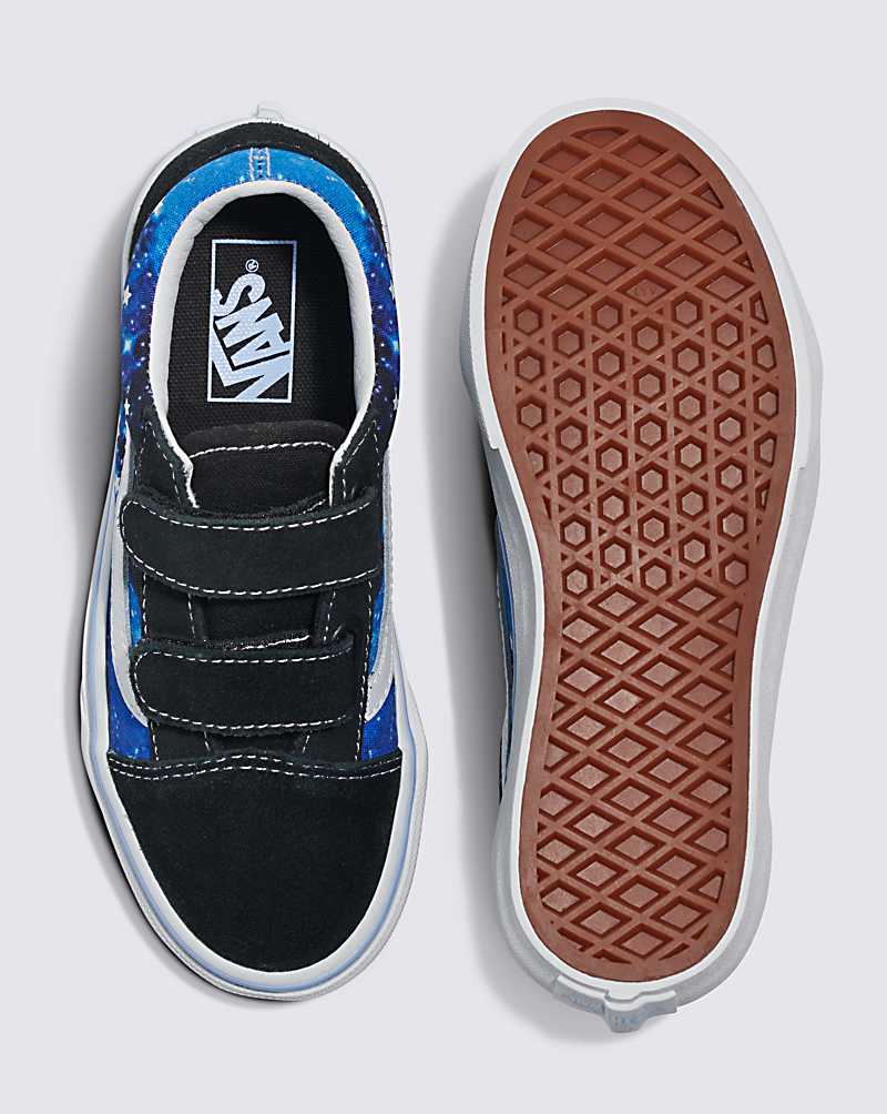 Vans Old Skool V Glow Shoe Kids' Sneakers Black / Blue | SJ1-7762