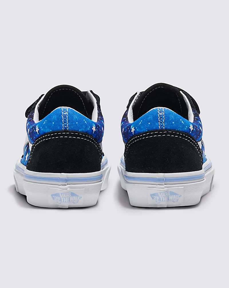 Vans Old Skool V Glow Shoe Kids' Sneakers Black / Blue | SJ1-7762