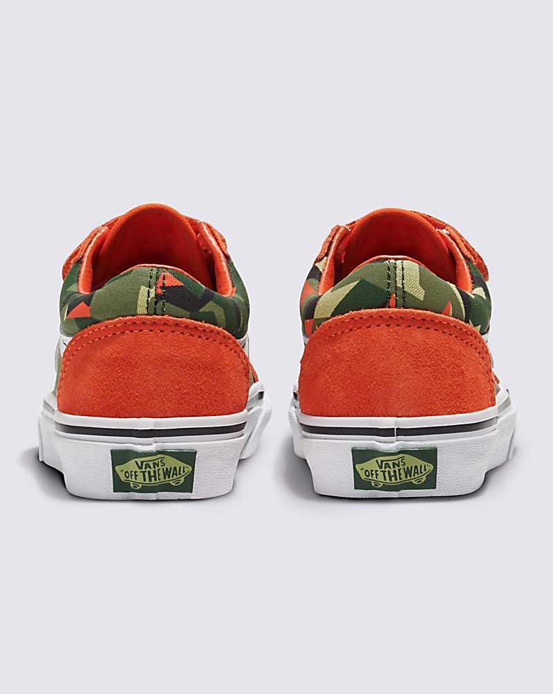 Vans Old Skool V Shoe Kids' Sneakers Camo Orange / Multicolor | VD1-5807