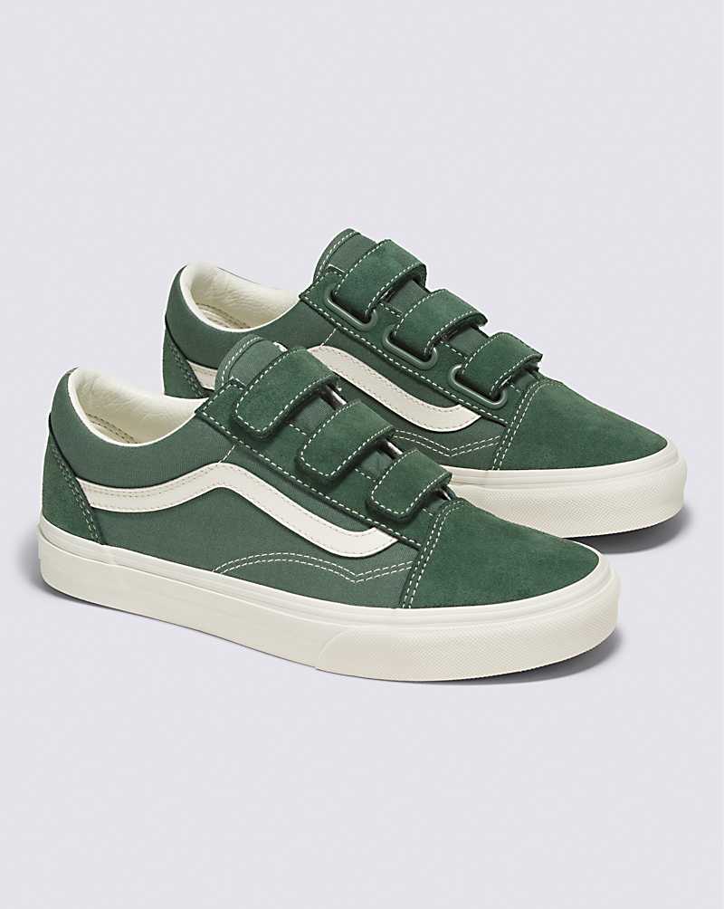 Vans Old Skool V Suede Canvas Shoe Women Sneakers Green / White | VN1-5614