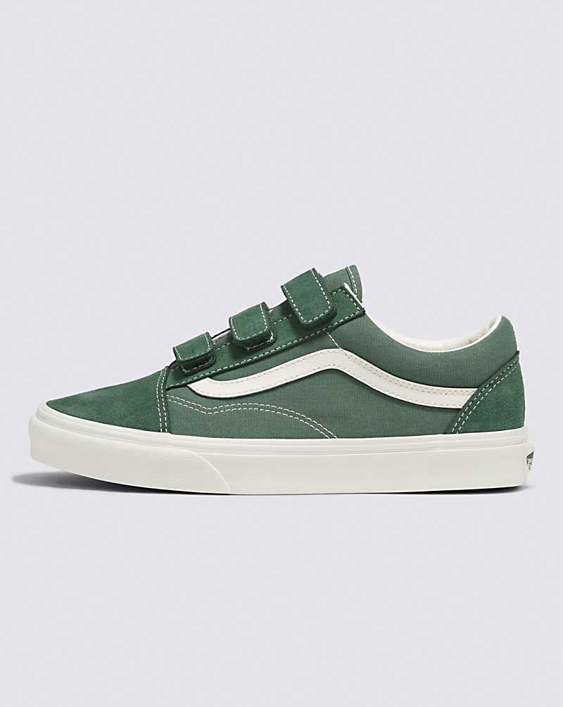 Vans Old Skool V Suede Canvas Shoe Women Sneakers Green / White | VN1-5614