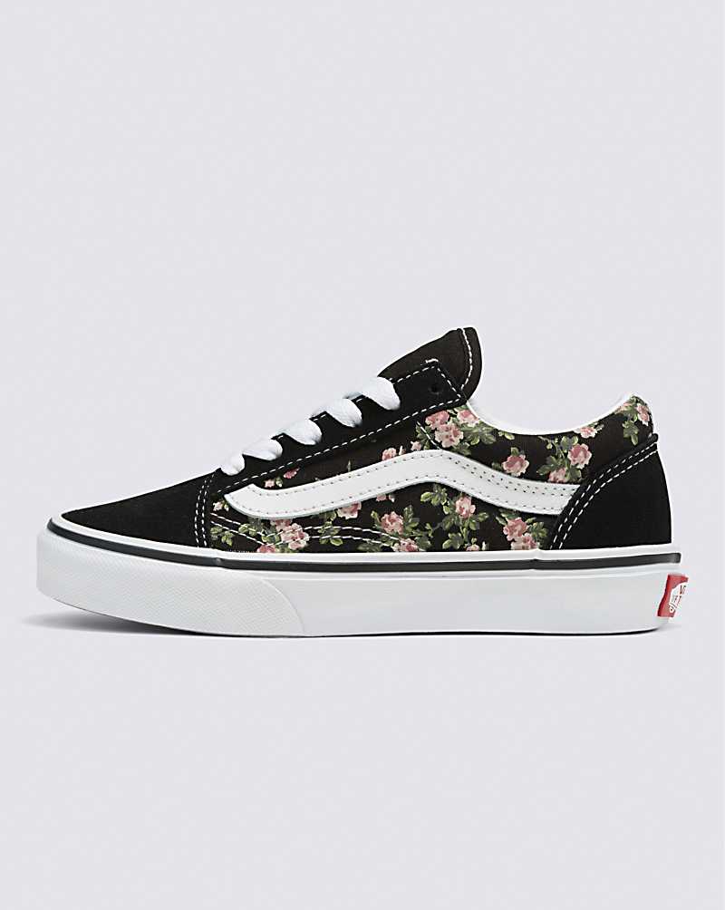 Vans Old Skool Wallflower Floral Shoe Kids\' Sneakers Black | PE1-9469