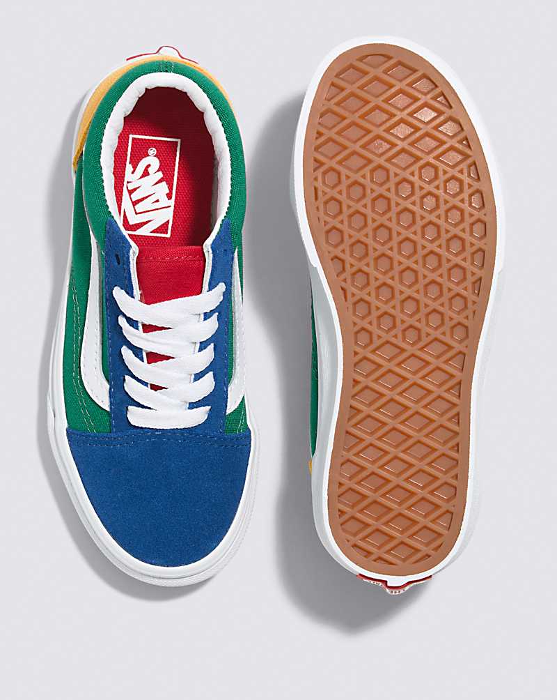 Vans Old Skool Yacht Club Shoe Kids' Sneakers Blue / Green / Yellow | JH1-7996