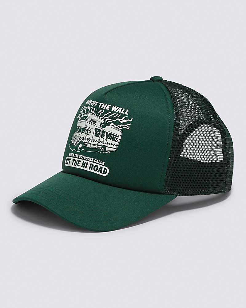 Vans Outer Limits Trucker Men Hats Dark Green | OC1-1677