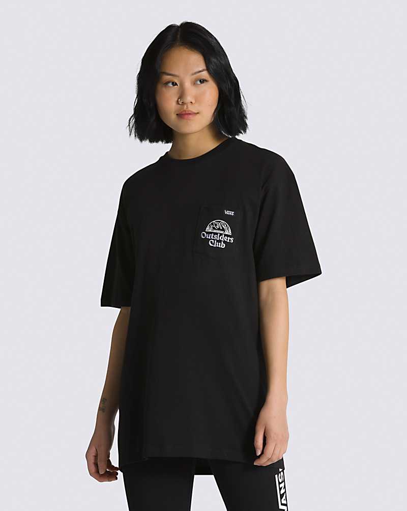 Vans Outsiders Club Pocket Men T Shirts Black | BO1-7871