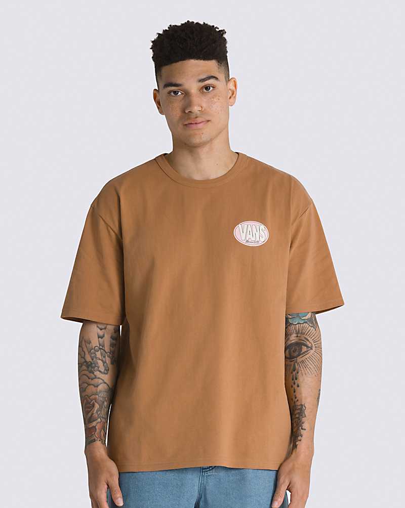 Vans Oval Logo Men T Shirts Brown | IQ1-5790