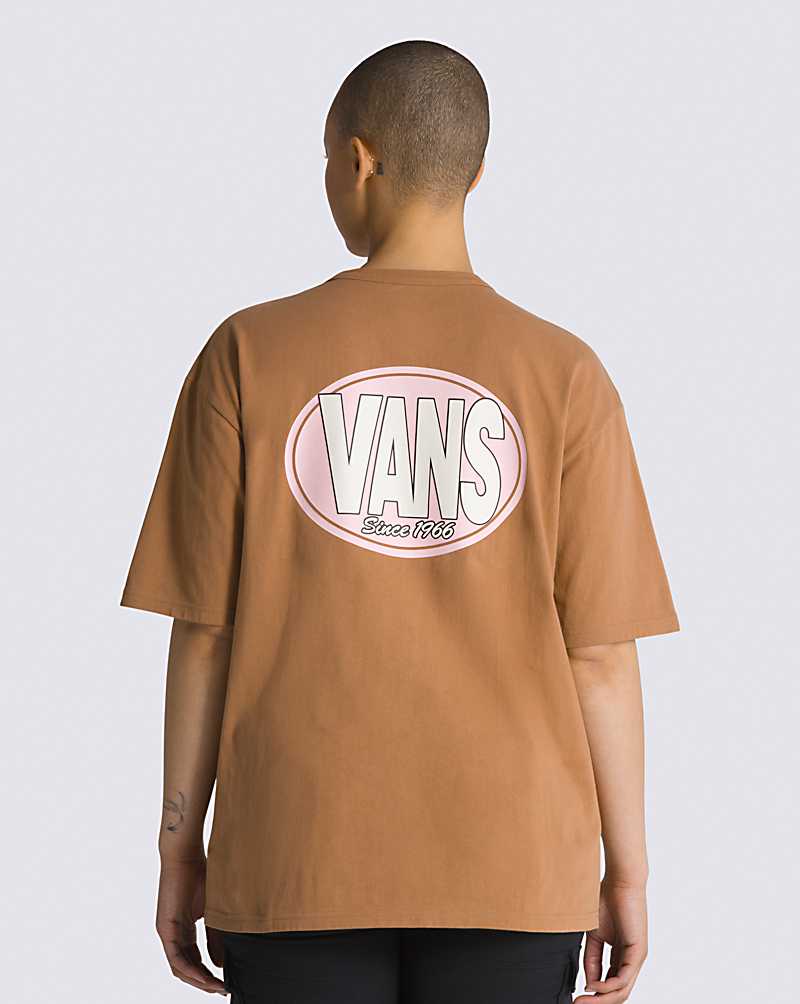 Vans Oval Logo Men T Shirts Brown | IQ1-5790