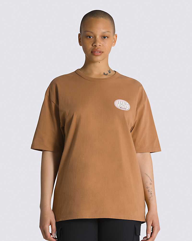 Vans Oval Logo Men T Shirts Brown | IQ1-5790