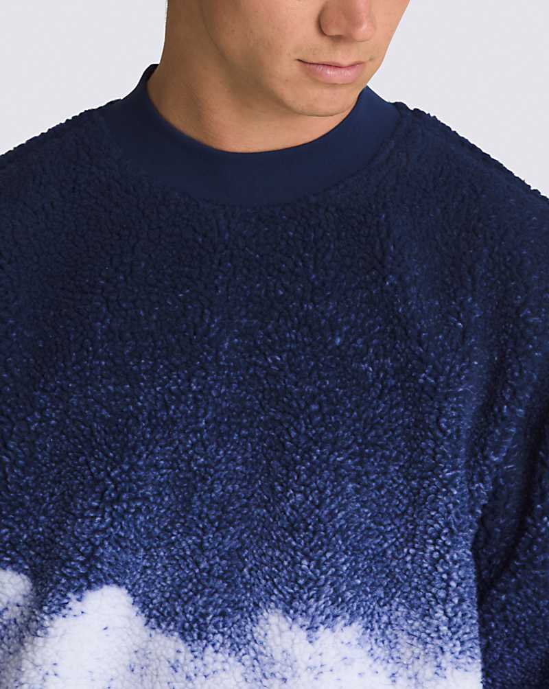 Vans Overlook Sherpa Crew Men Sweatshirts Blue | BZ1-1442