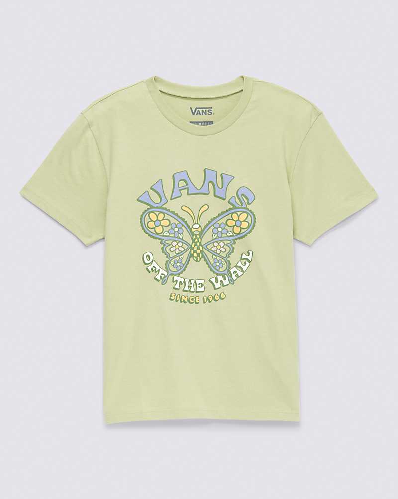 Vans Paisley Fly Crew Kids' T Shirts Light Green | SM1-7880