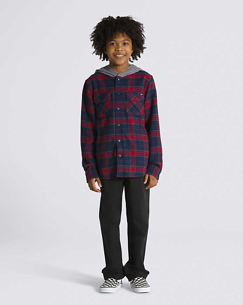 Vans Parkway Hooded Kids' Shirts Blue / Red | MC1-2897