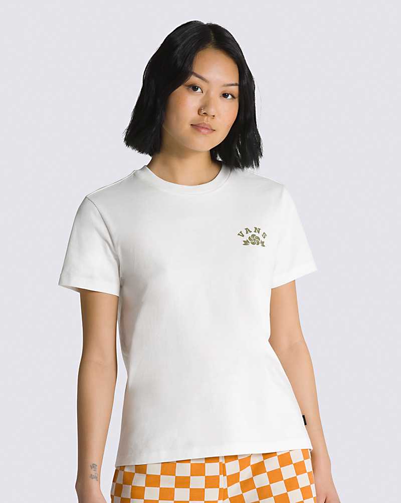 Vans Peake Crew Women T Shirts White | TV1-7553