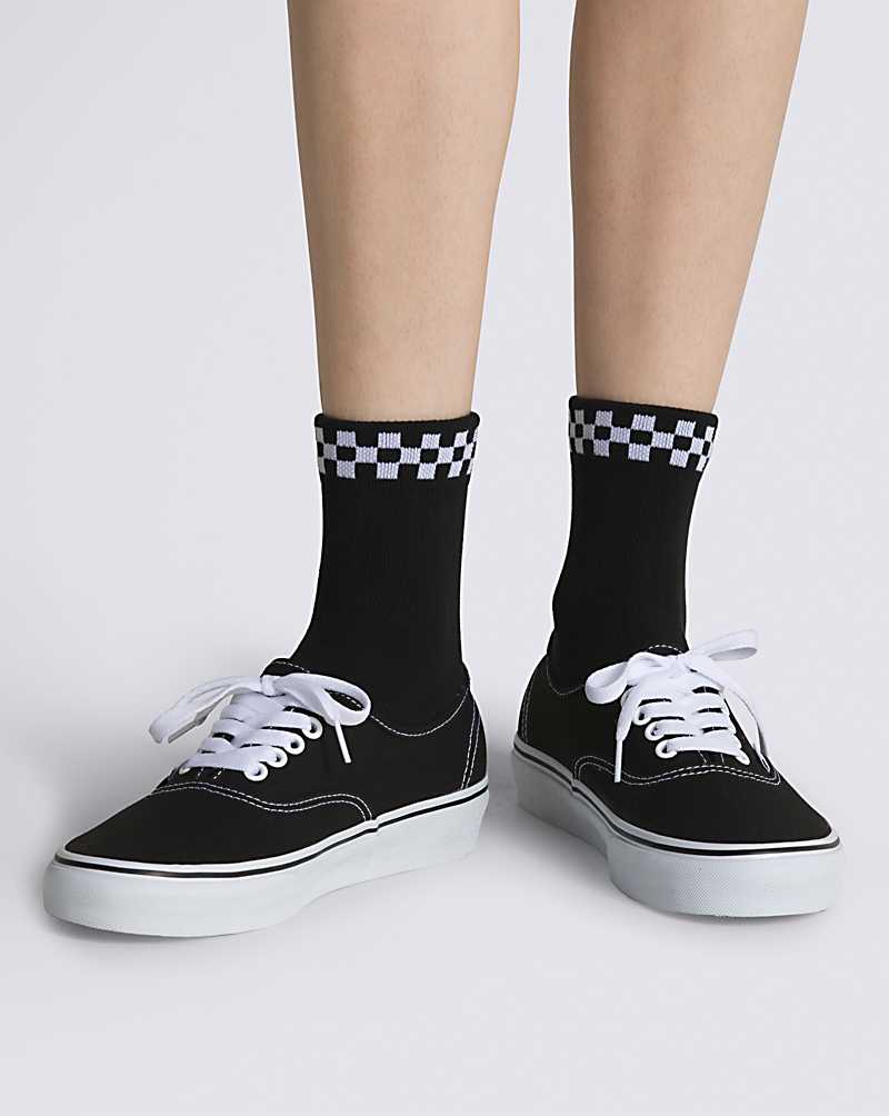 Vans Peek-A-Check Crew 6.5-10 1 Pack Rox Women Socks Black | FJ1-2991